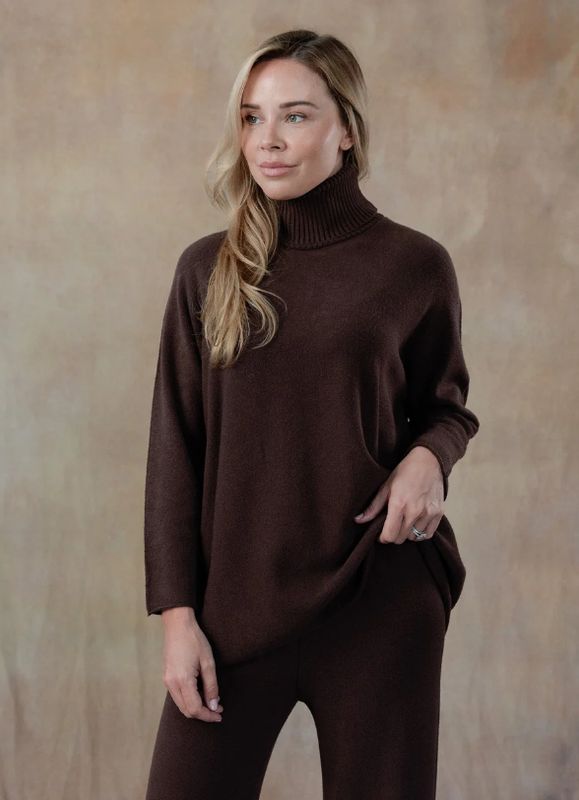Clara Turtleneck Sweater - Espresso