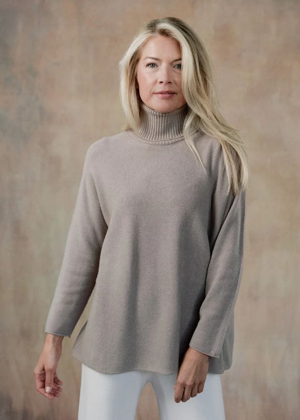 Clara Turtleneck Sweater - Taupe