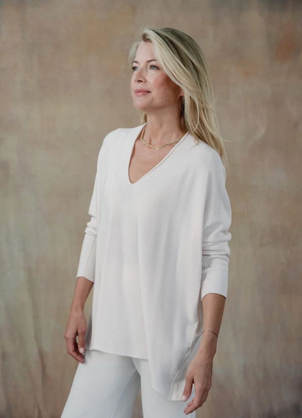 Claudia V-Neck Sweater - Ivory