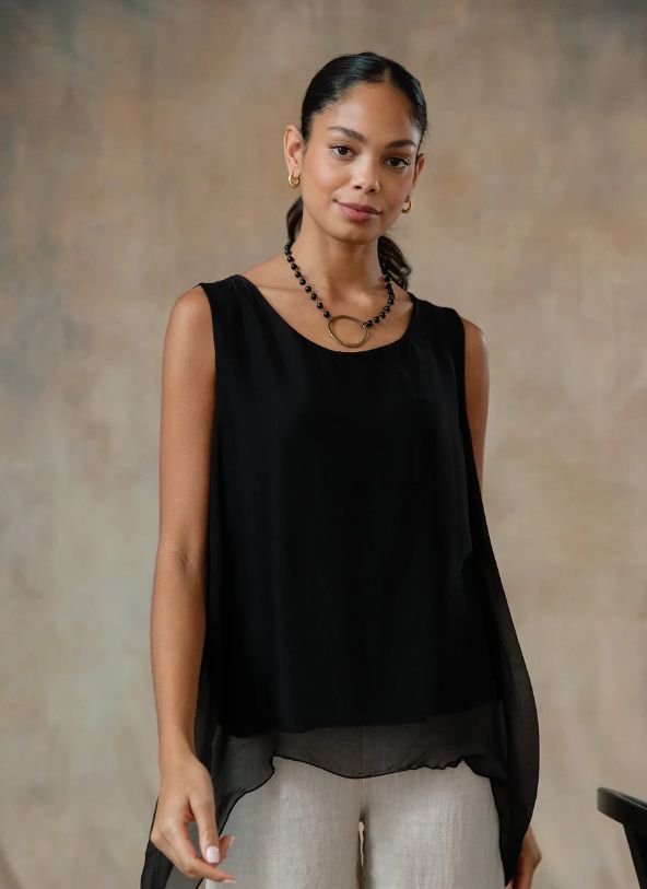 Marianna Silk Top - Black
