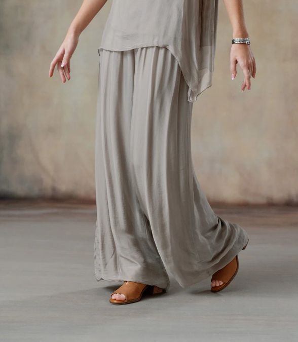 Madelyn Silk Pants - Taupe