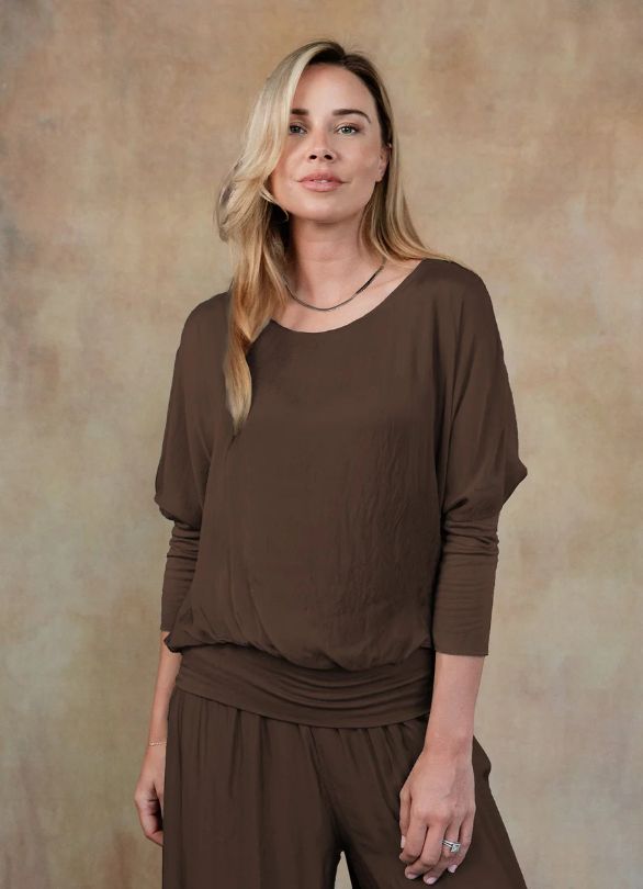 Cassandra Silk Top - Espresso