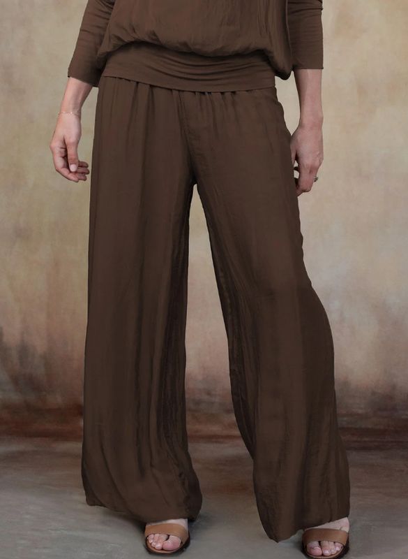 Madelyn Silk Pants - Espresso
