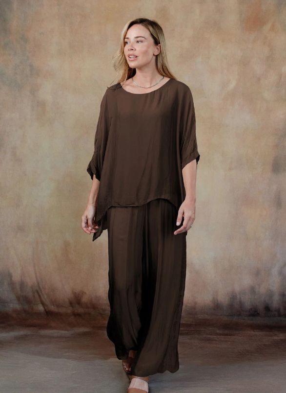 Martina Silk Top - Espresso