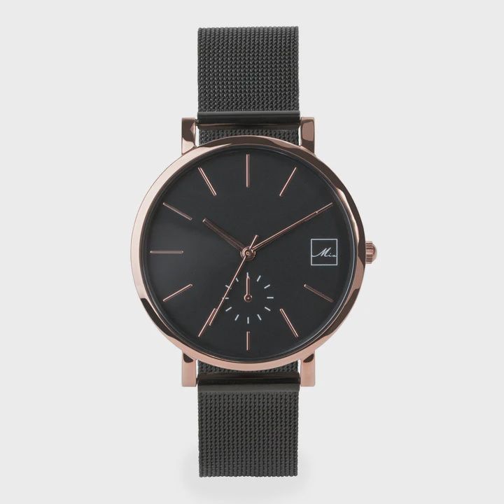 Stainless Steel Mesh Watch - Black