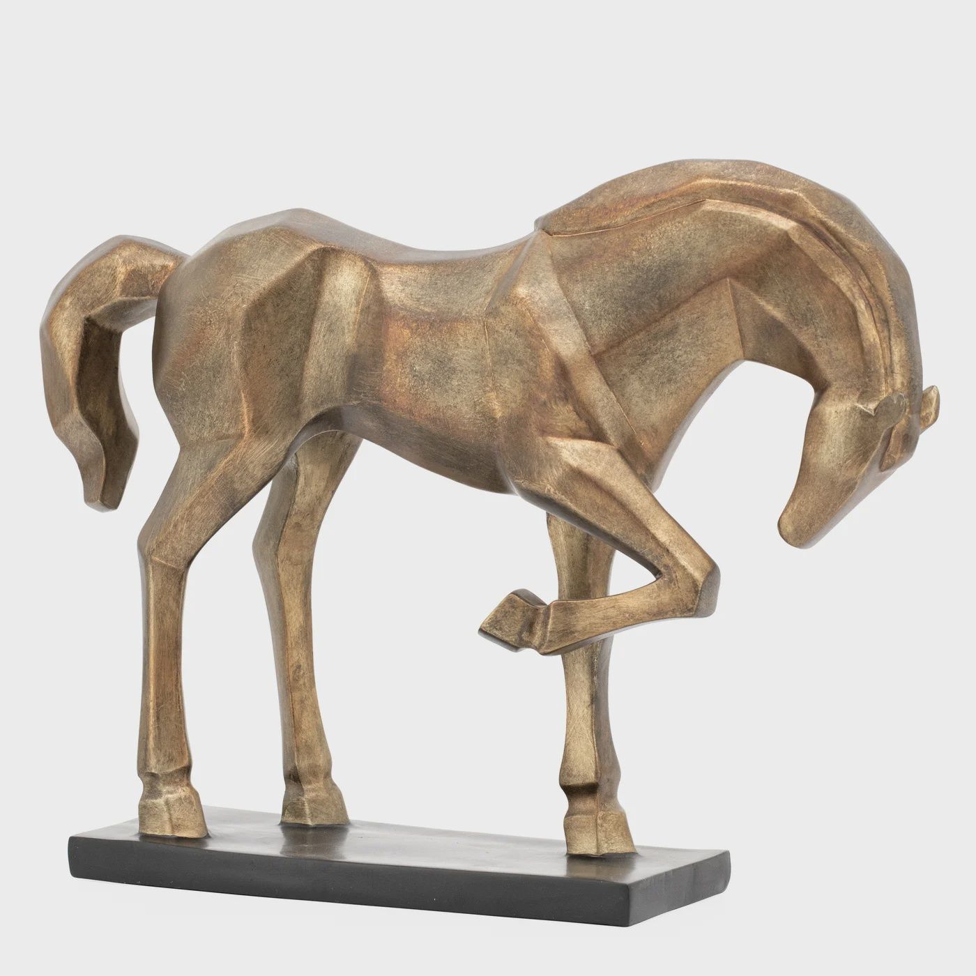 Carved Prancing Horse Decor Sculpture