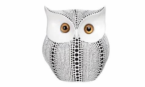 Debossed Dotted Horned Owl White