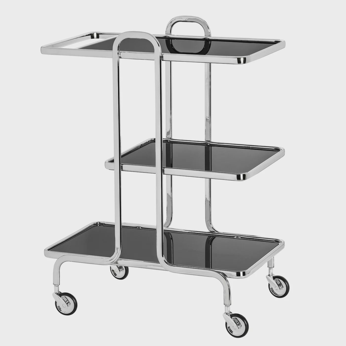 Rio Chrome Rolling Bar Cart