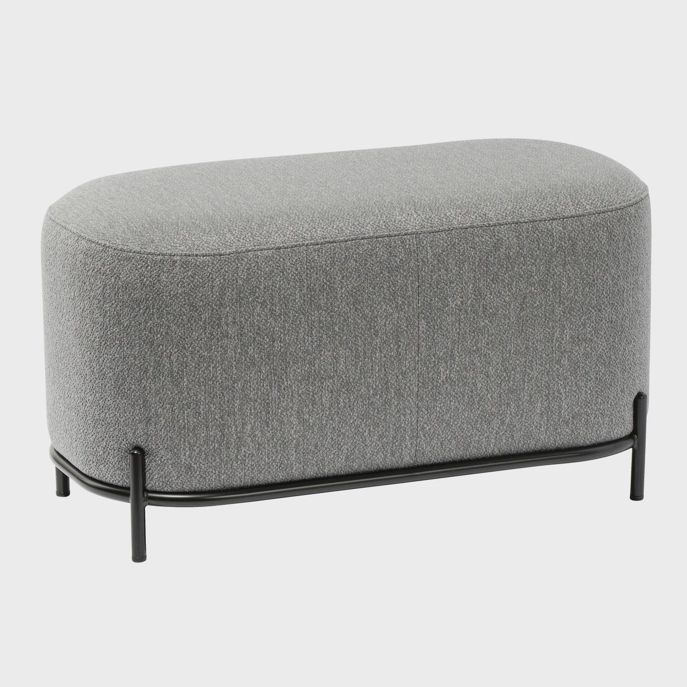 Pender Pin Leg Ashton Weave Short Bench - Stone Grey