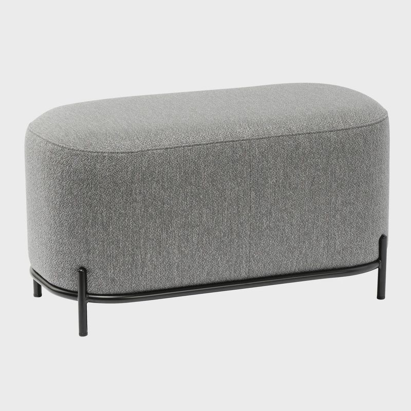 Pender Pin Leg Ashton Weave Short Bench - Stone Grey
