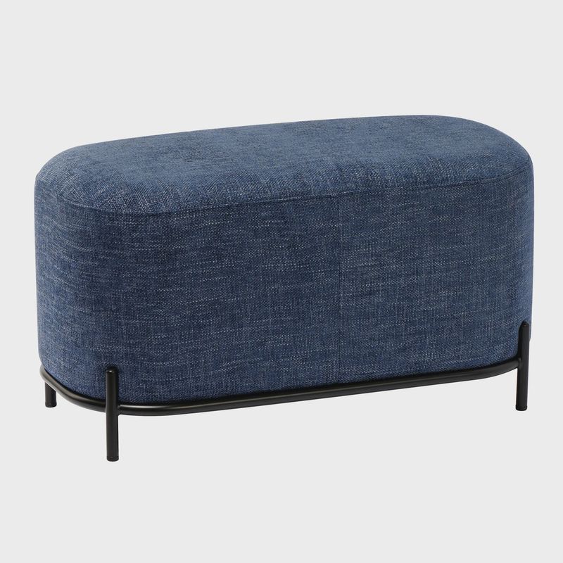 Pender Pin Leg Newport Weave Short Bench - Blue