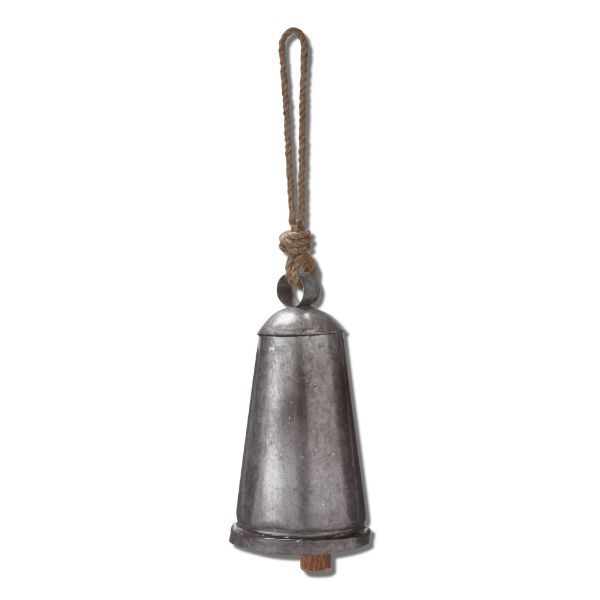 Vintage Bell &amp; Jute Rope - Antique Silver