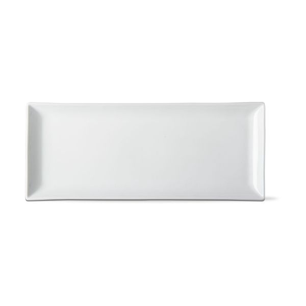 Whiteware rect-serving platter