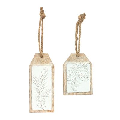 Pine Branch Tag Ornament (Asst)