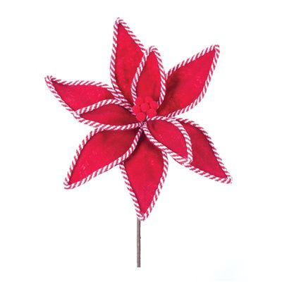 Poinsettia Stem 25&quot;H Felt