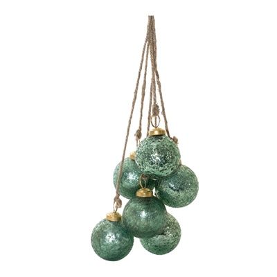 Ornament Drop 21&quot;L Glass/Jute