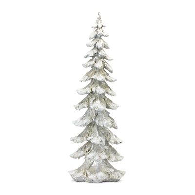 Tree 26&quot; Resin- Silver/White