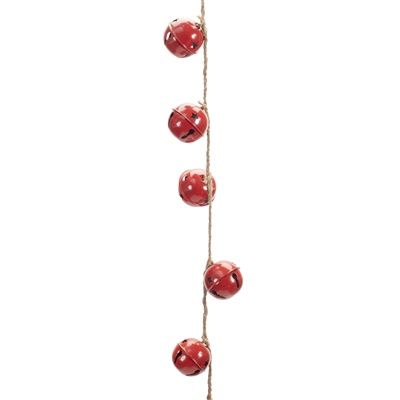 Sleigh Bell Garland 38”L Metal/Rope