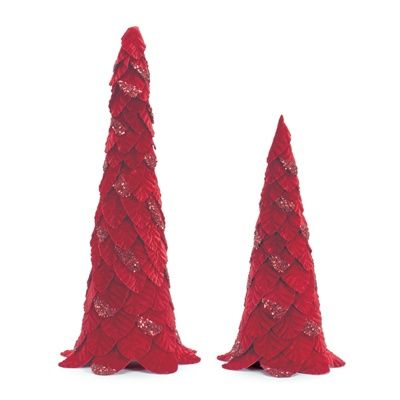 Tree (Set of 2) 19&quot;H, 25.5&quot;H - Red