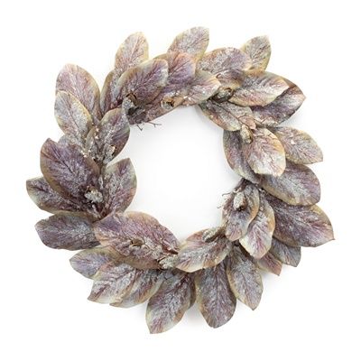 Frosted Magnolia Leaf Wreath