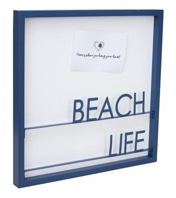 Beach Life Memo Board 15.75&quot;SQ Metal/MDF