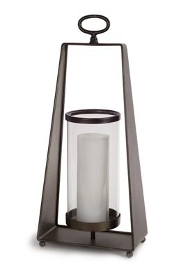 Candleholder 21&quot;H Metal/Glass