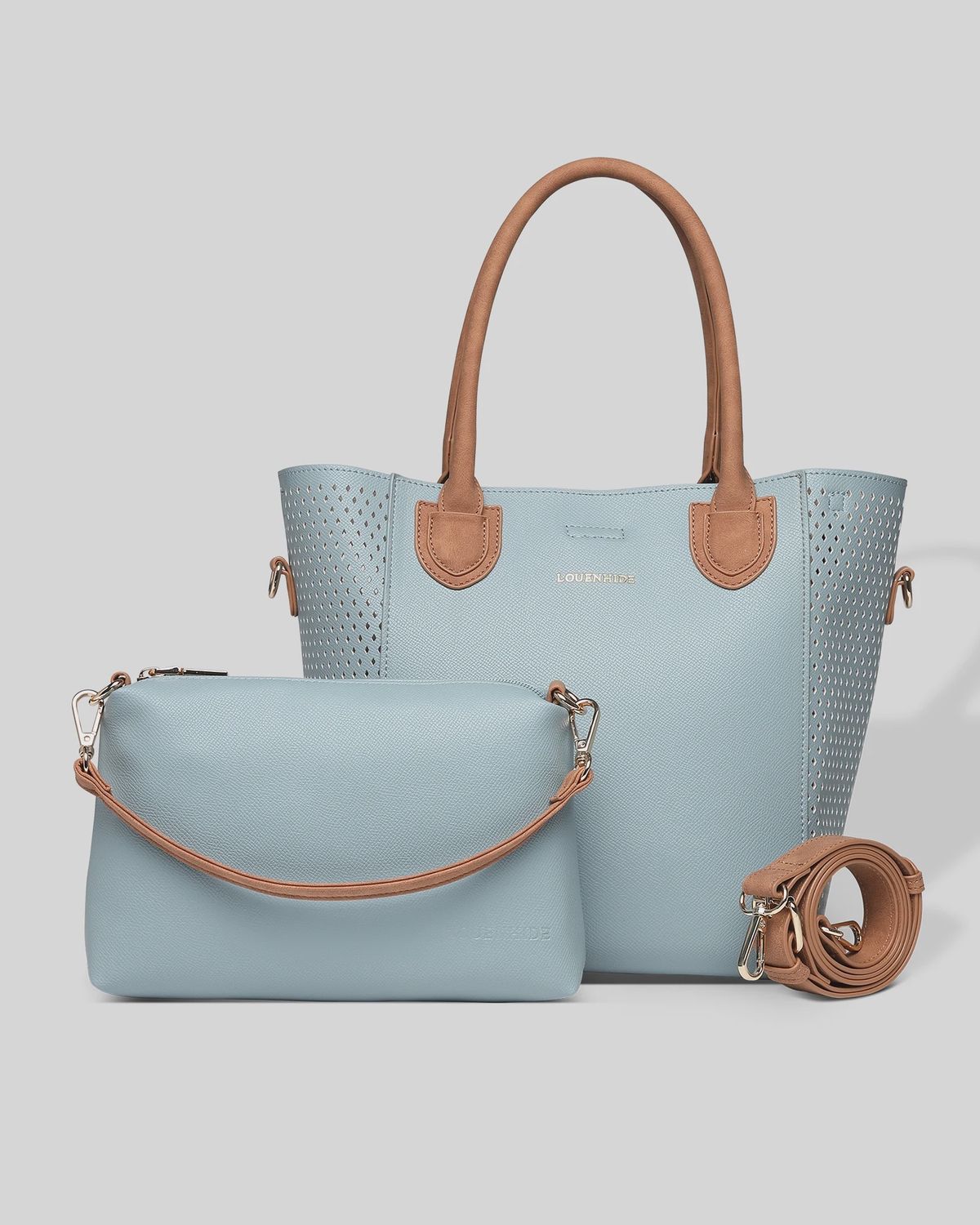 Dublin Tote Bag - Wedgewood Blue Tan