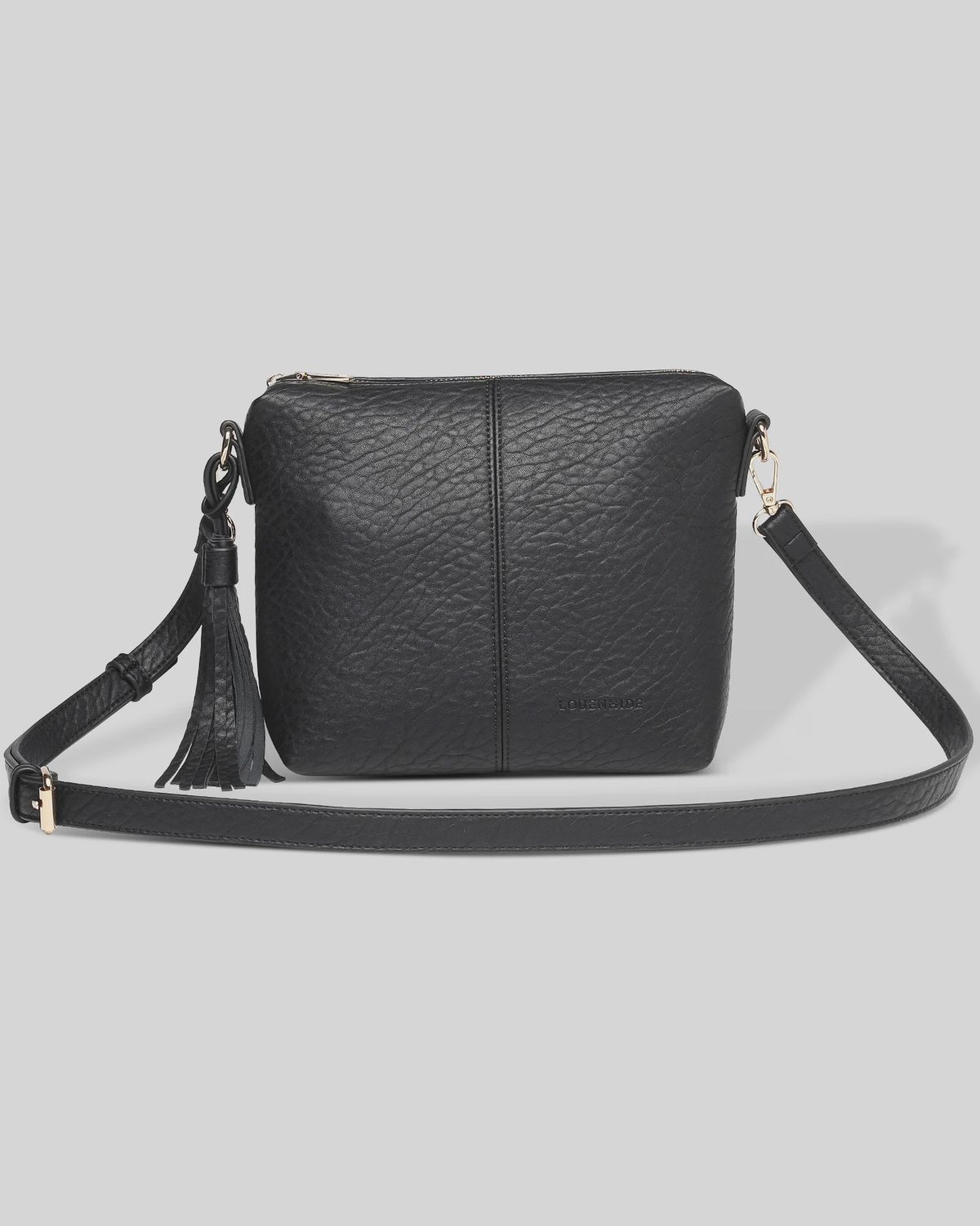 Kasey Textured Crossbody Bag - Black