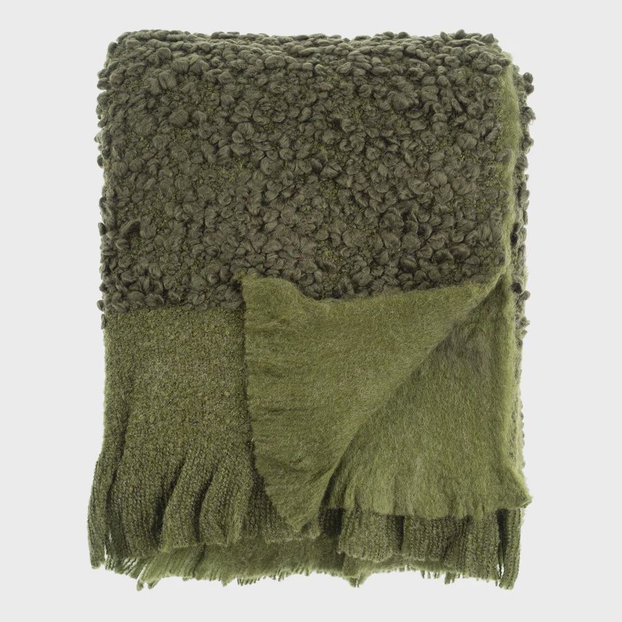 Vallnord Boucle Throw, Olive