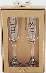 Mr &amp; Mrs Boxed Champagne Glass Set