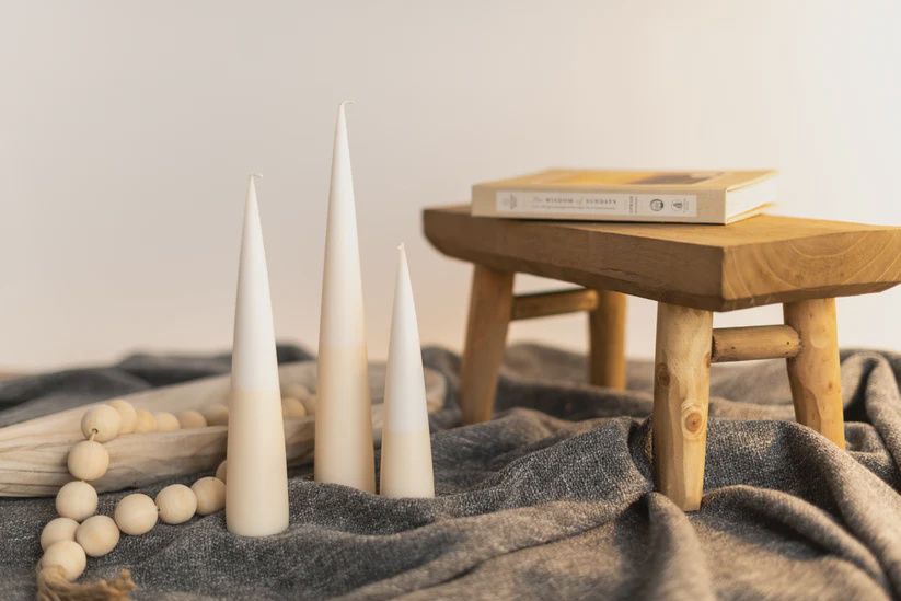 Prime Conical Two Tone 11.75&quot; H White/Ivory