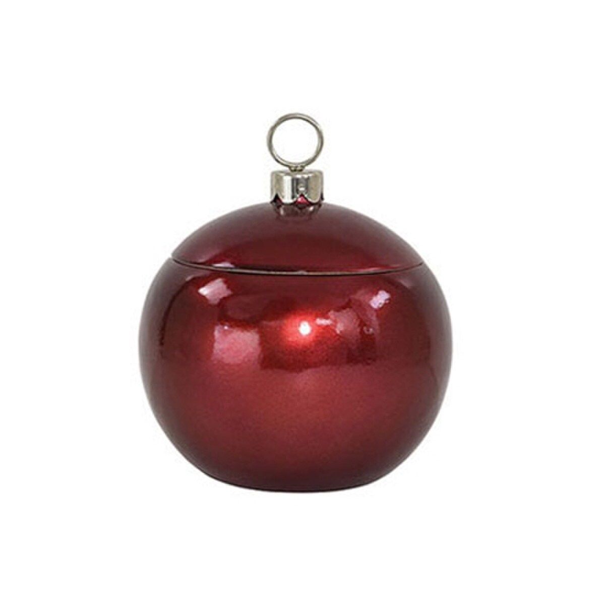 Ornament Pot/Lid 6.5&quot; Cranberry