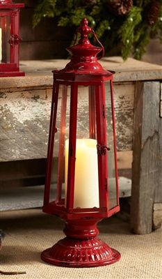 Lantern 8.25&quot;Dx 24&quot;H Metal/Glass