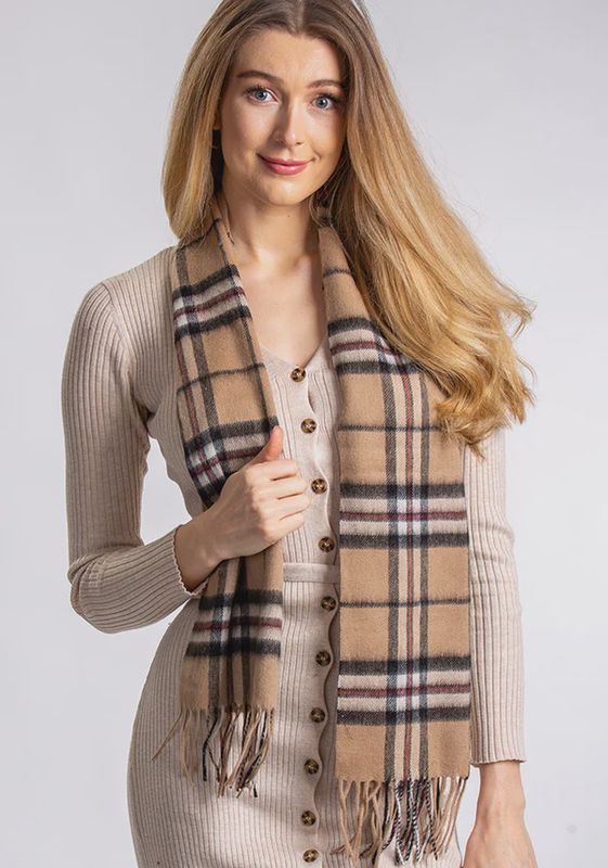 Thompson Camel Lambswool Scarf