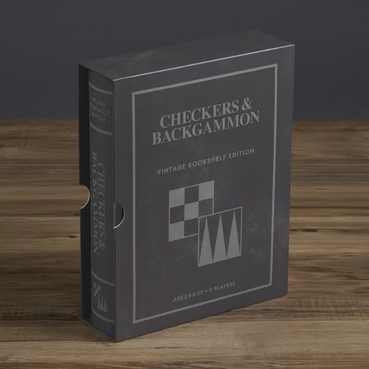 Checkers &amp; Backgammon Vintage Bookshelf Edition