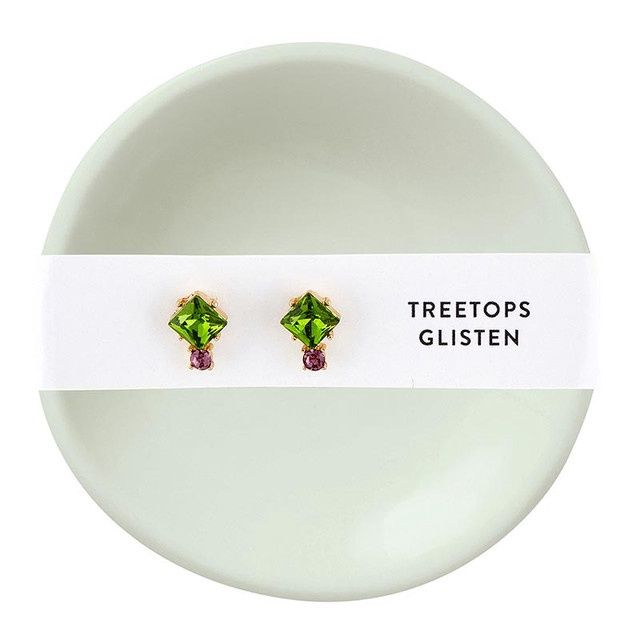Holiday Stud Earrings &amp; Trinket Tray - Tree Tops