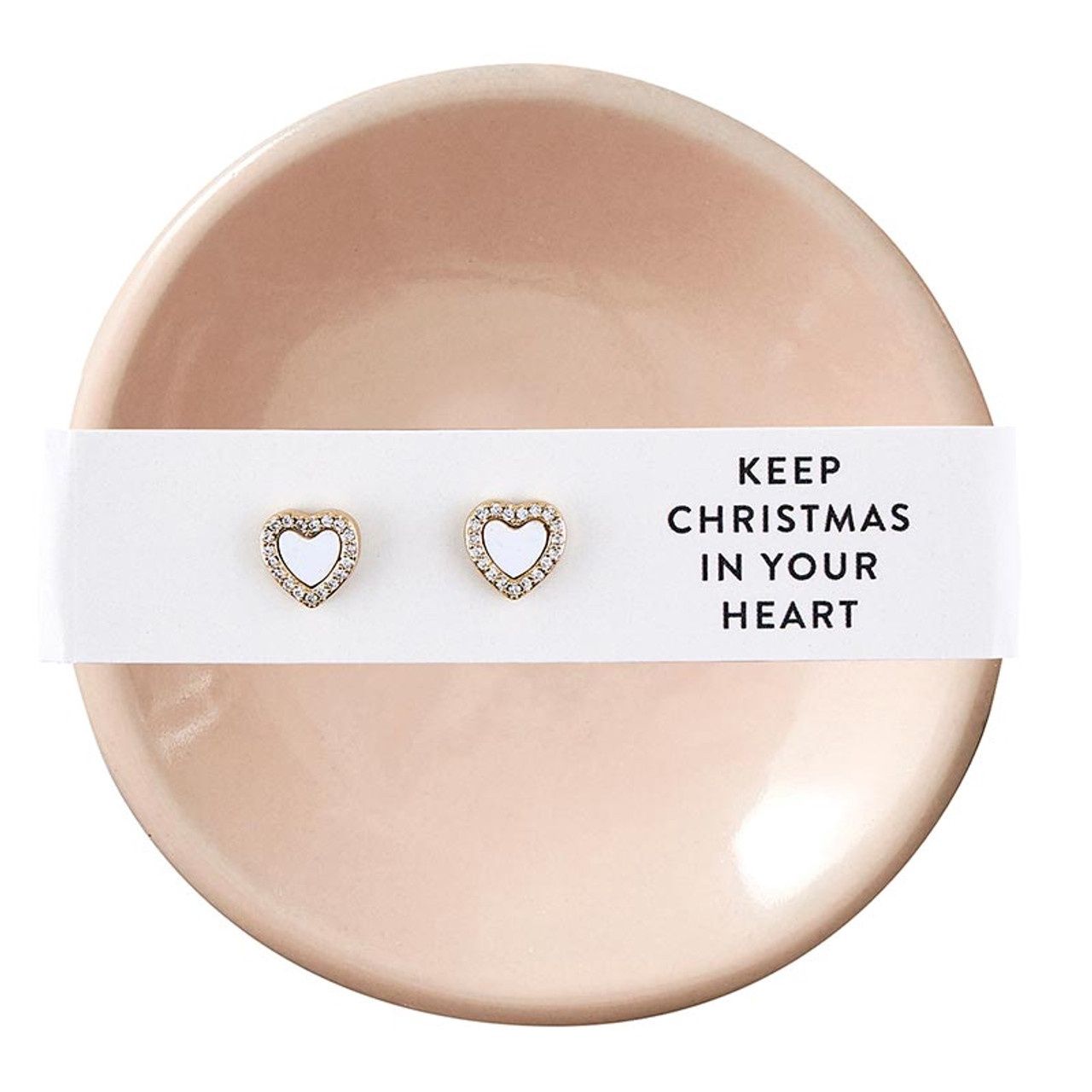 Holiday Stud Earrings &amp; Trinket Tray - Keep Christmas