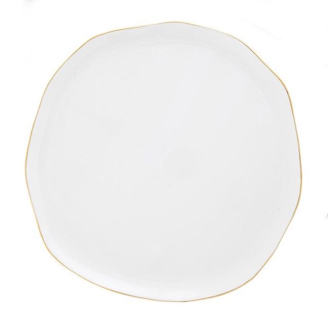 Gold Rim Organic Tray - White