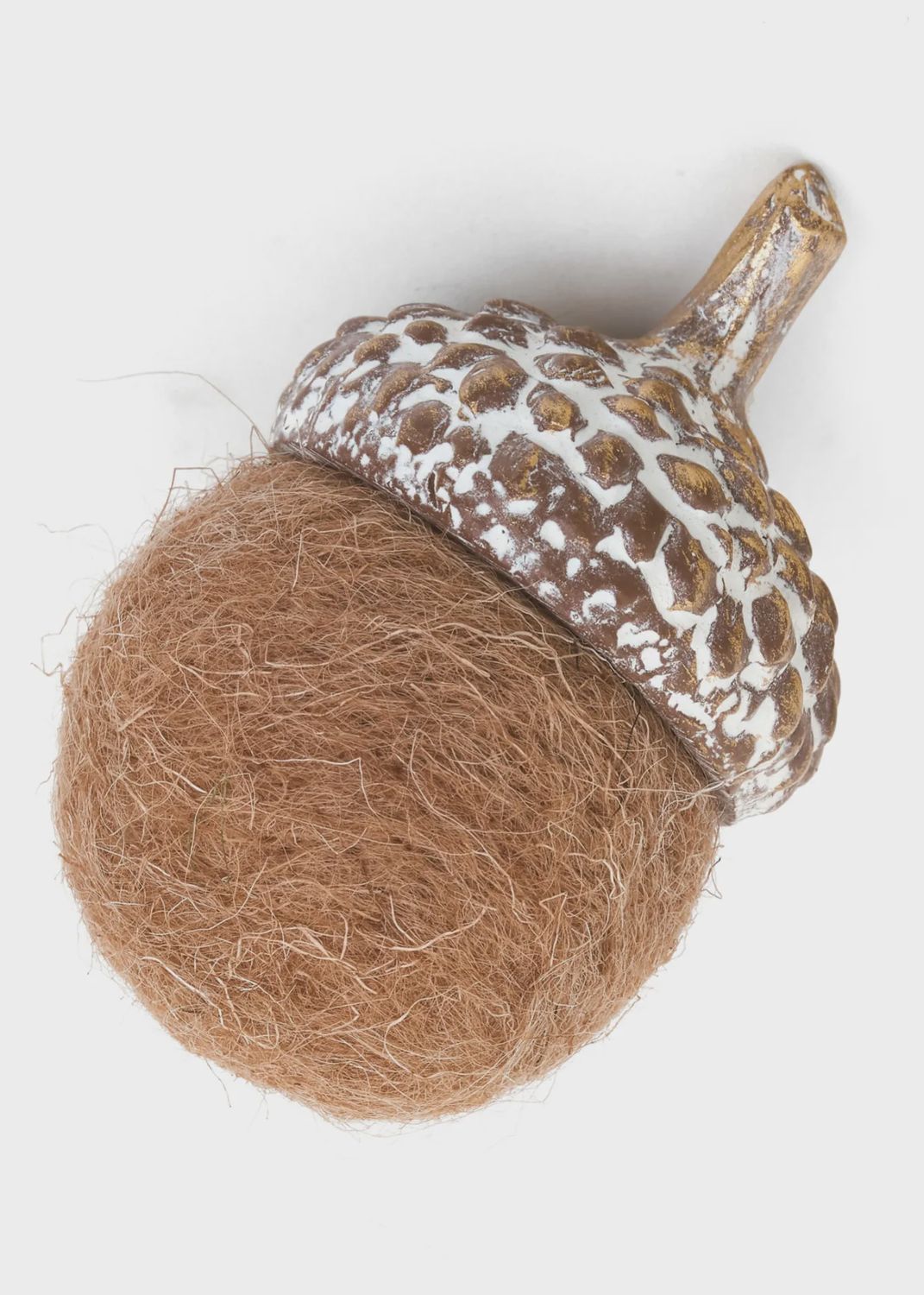 Small Wool Acorn Decor Brown