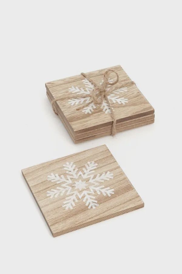 Snow Natural/White Coasters