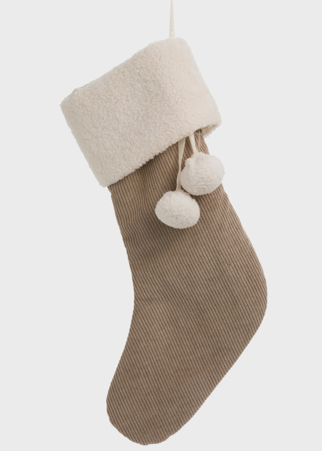 Corduroy Taupe Stocking 10x18