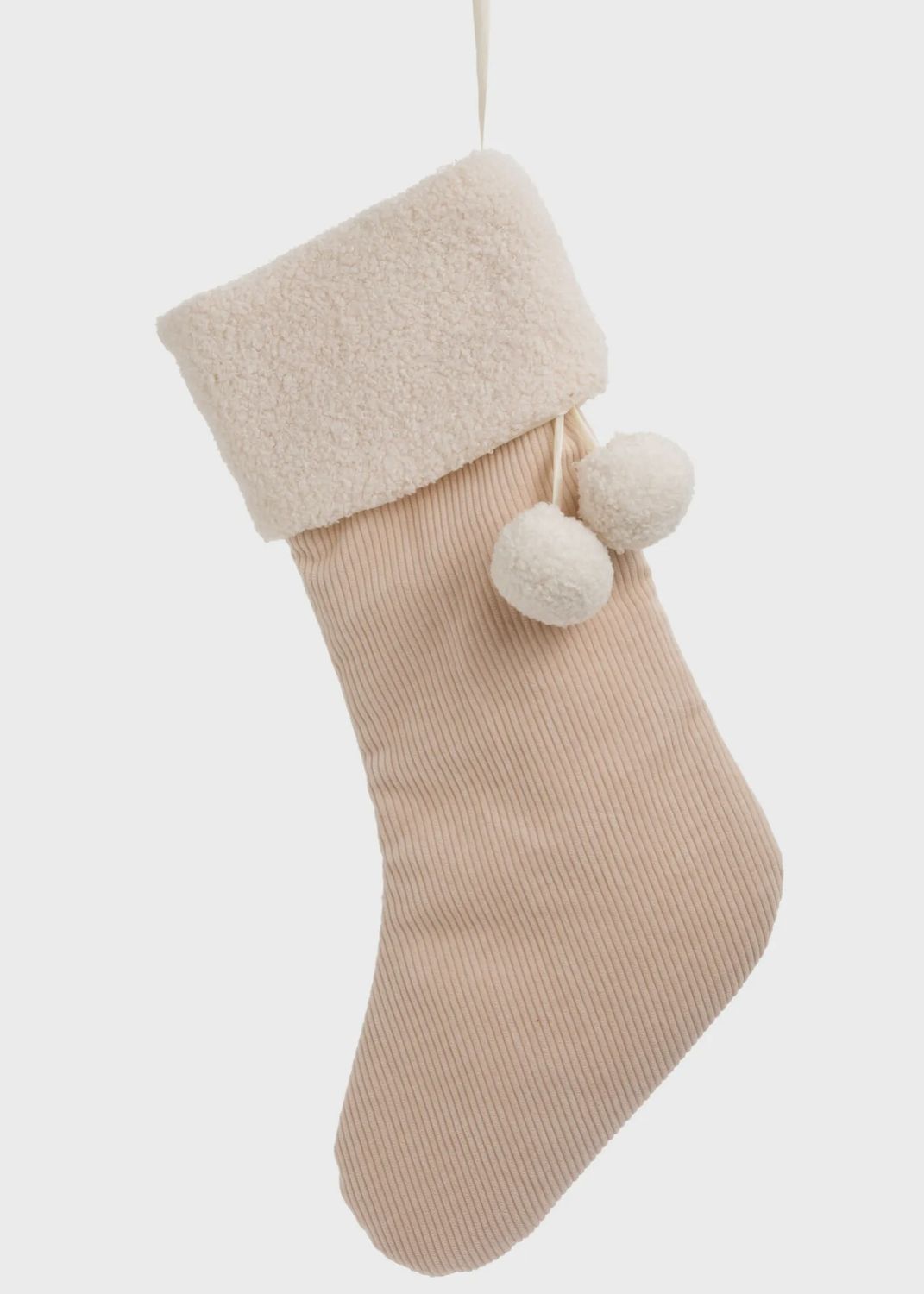 Corduroy Beige Stocking 10x18