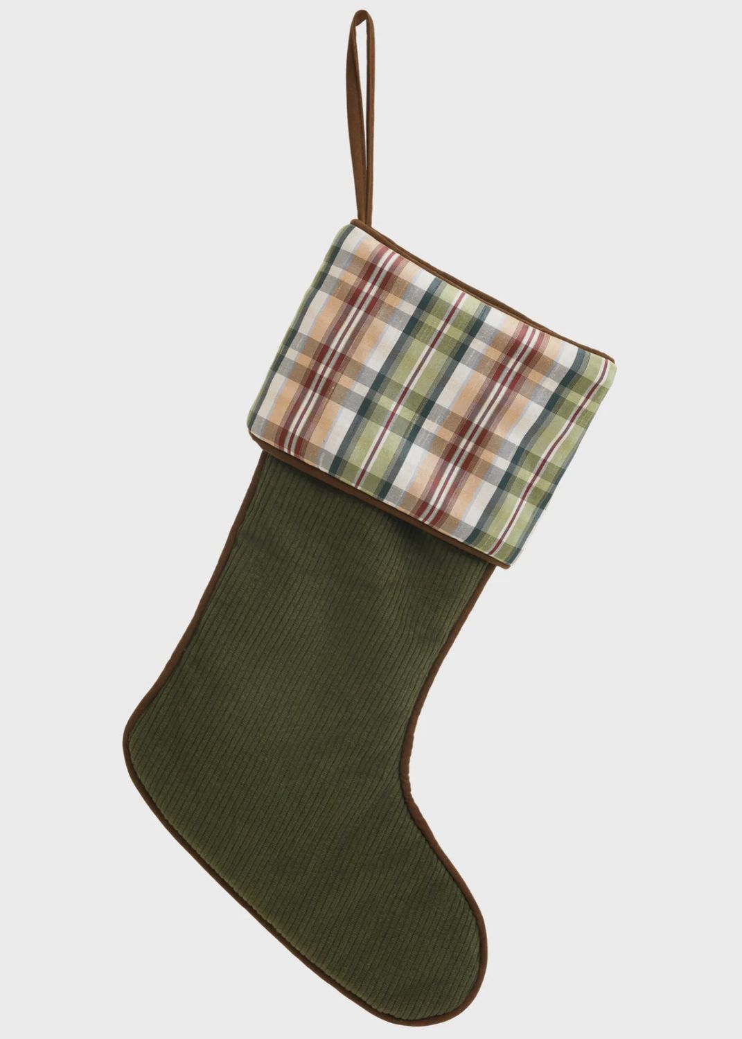 Dupion Plaid Corduroy Stocking 12x22