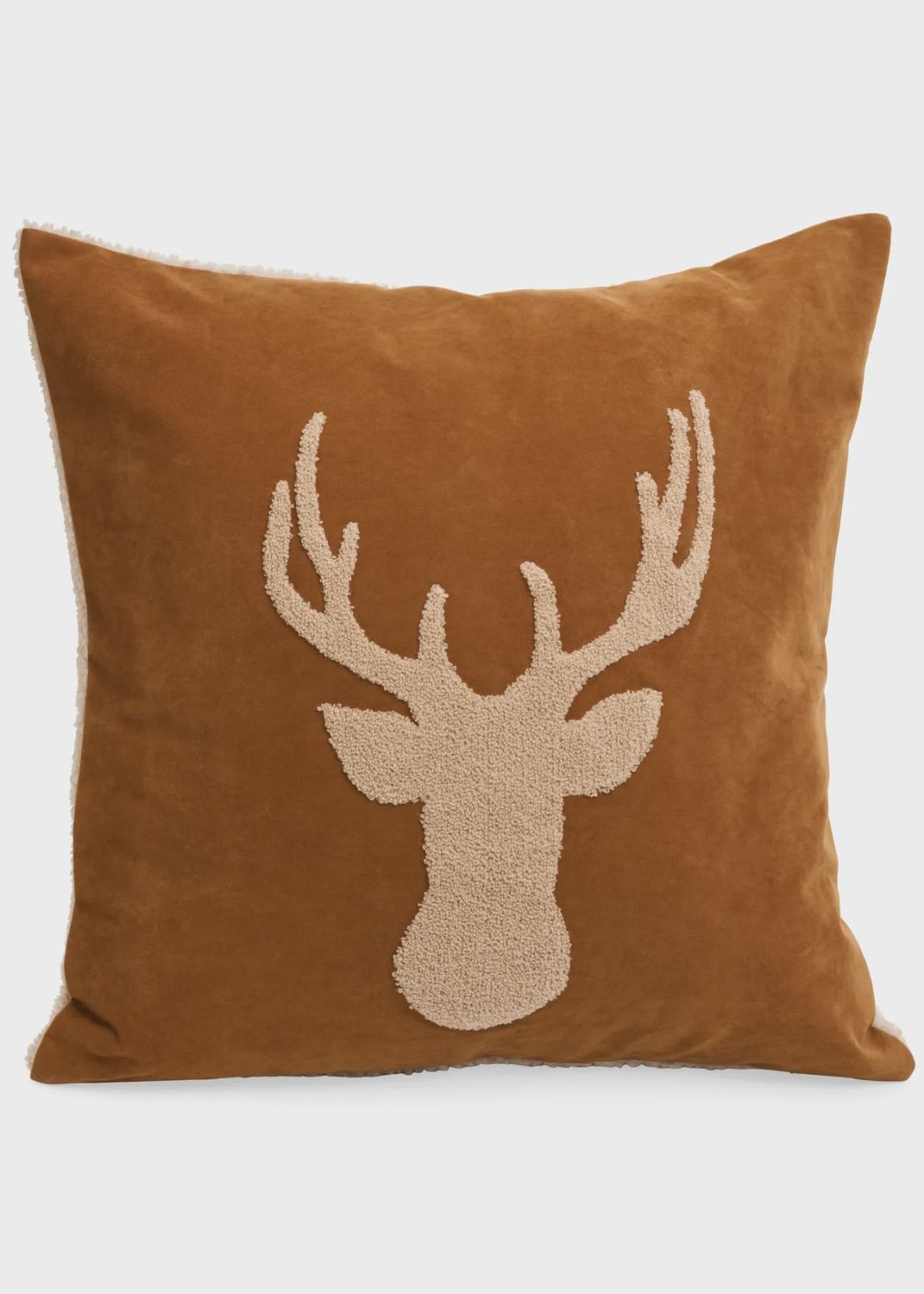 Deer Head Tan/Beige 18x18 Cushion
