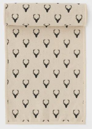 Deer Faces Runner Natural/Black 14x72