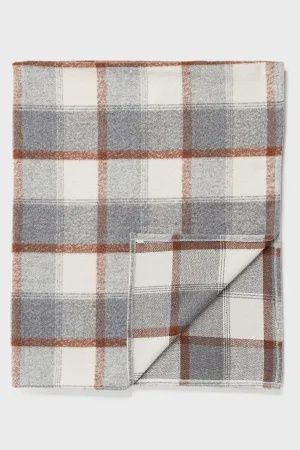 Plad Throw Grey, Brown &amp; Ivory 50x60