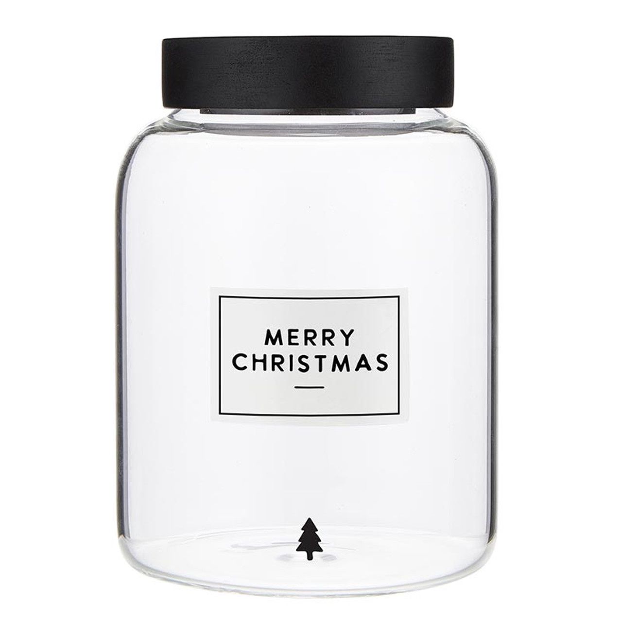 Holiday Glass Pantry Canister - Merry Christmas