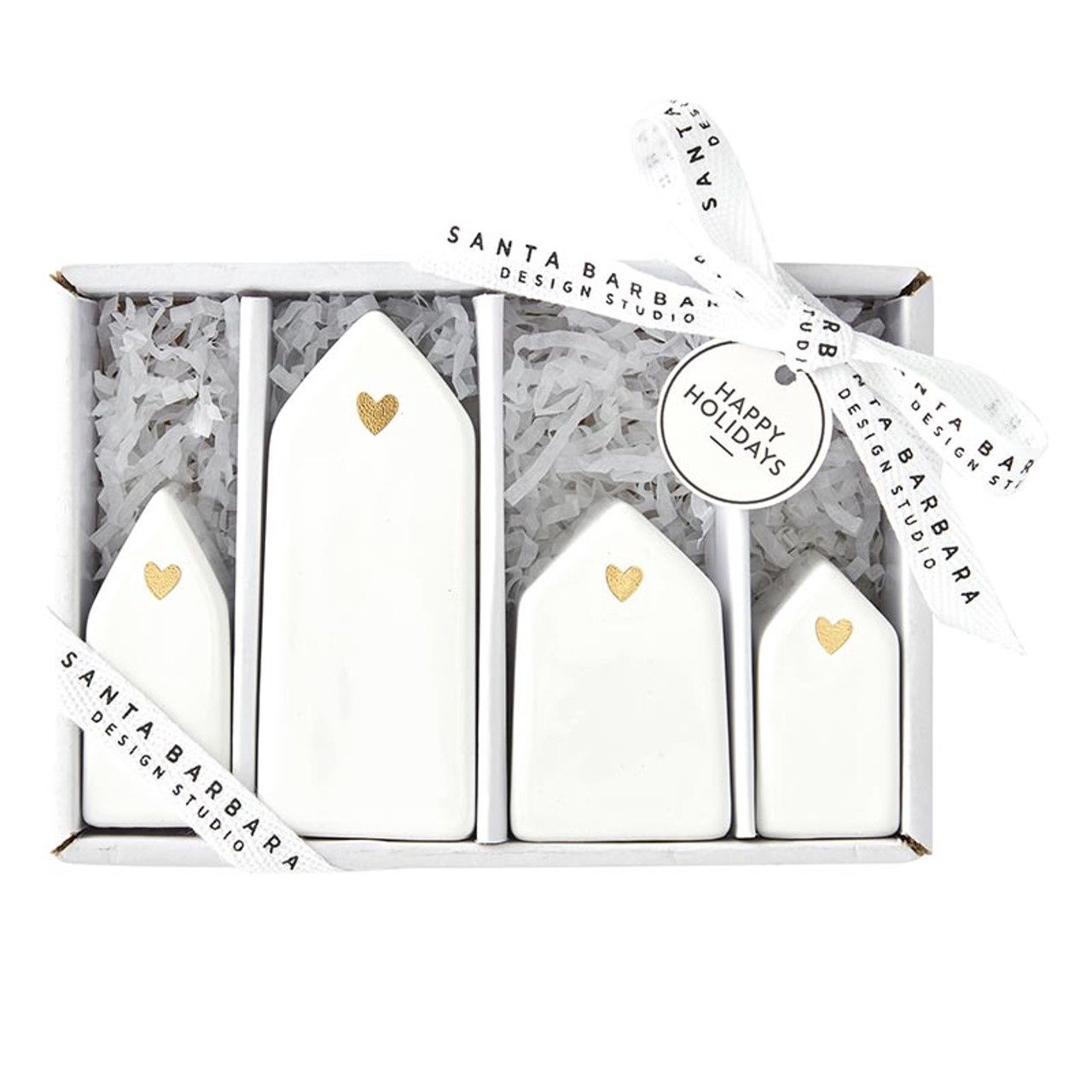 Mini Ceramic Houses - Set of 4