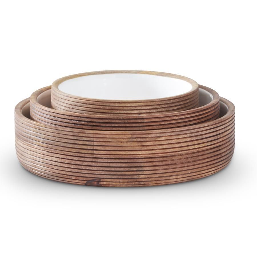 Ribbed Mango Wood Bowl Small