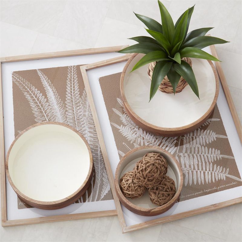 Ribbed Mango Wood Bowls Large